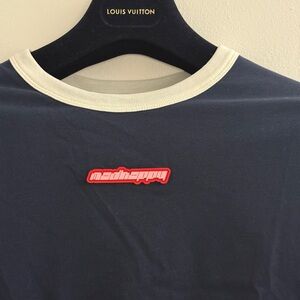 Madhappy Ringer Bound Navy Tee with Red rubber Logo